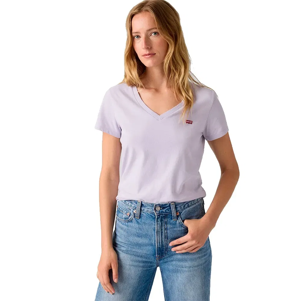 Женская футболка с v-образным вырезом и коротким рукавом Levi's, Purple — фото 4