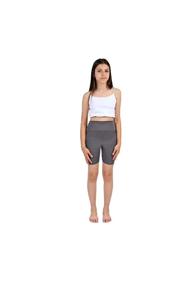 Детские леггинсы для девочек с высокой талией Erdem Kids, Anthracite — фото 3