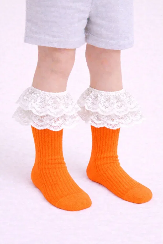 Детские носки-гольфы для девочек хлопковые Özkardeşler Baby, Orange