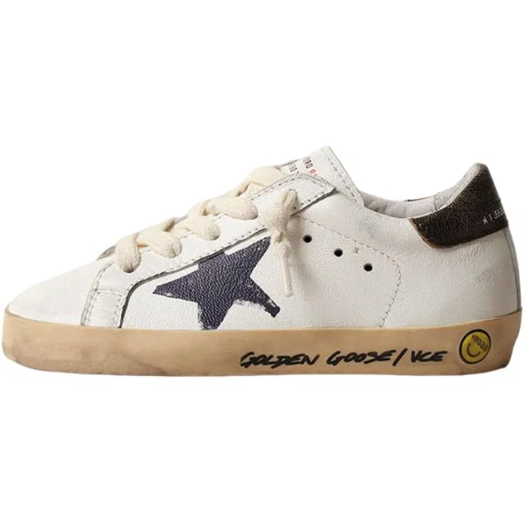 Детские кеды для скейтбординга с принтом Super Star Golden Goose, White Black