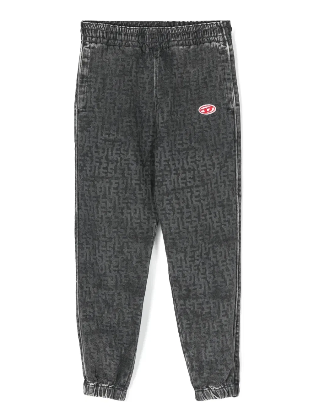 Джинсы с эластичным поясом и логотипом Diesel Kids, серый