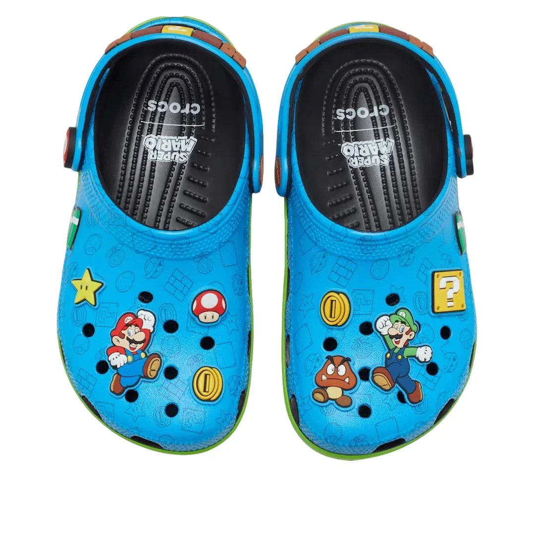 Детские кроссовки с резиновым верхом Super Mario Classic Clog 'Blue' Crocs, синий — фото 4