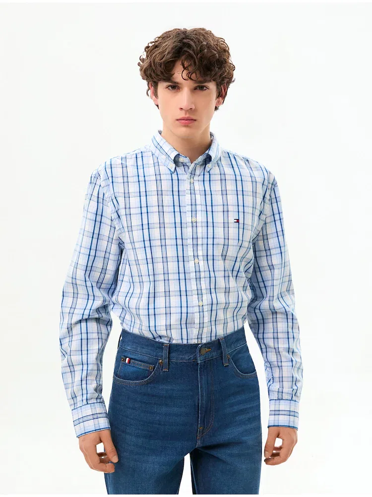 Рубашка с клетчатым принтом, Regular fit TOMMY HILFIGER, Ivory