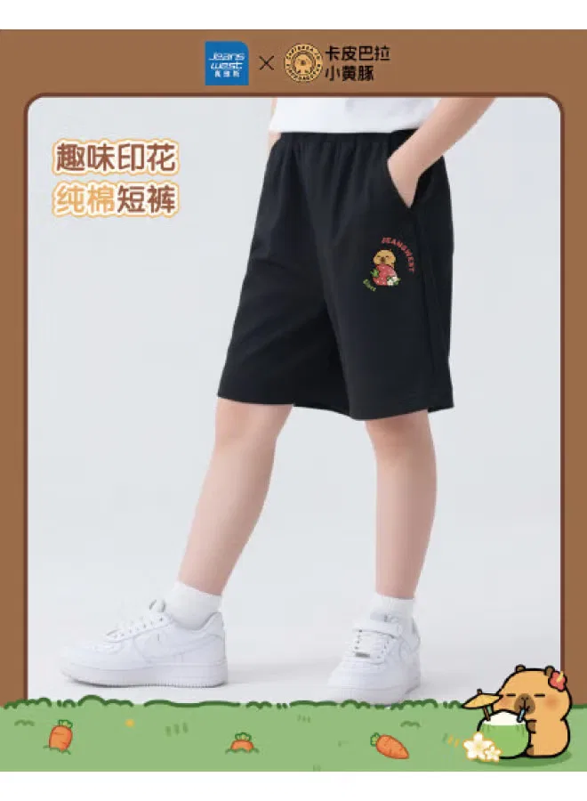 Шорты хлопковые с принтом Capybara x little yellow dolphin co-branded series Jeanswest, черный