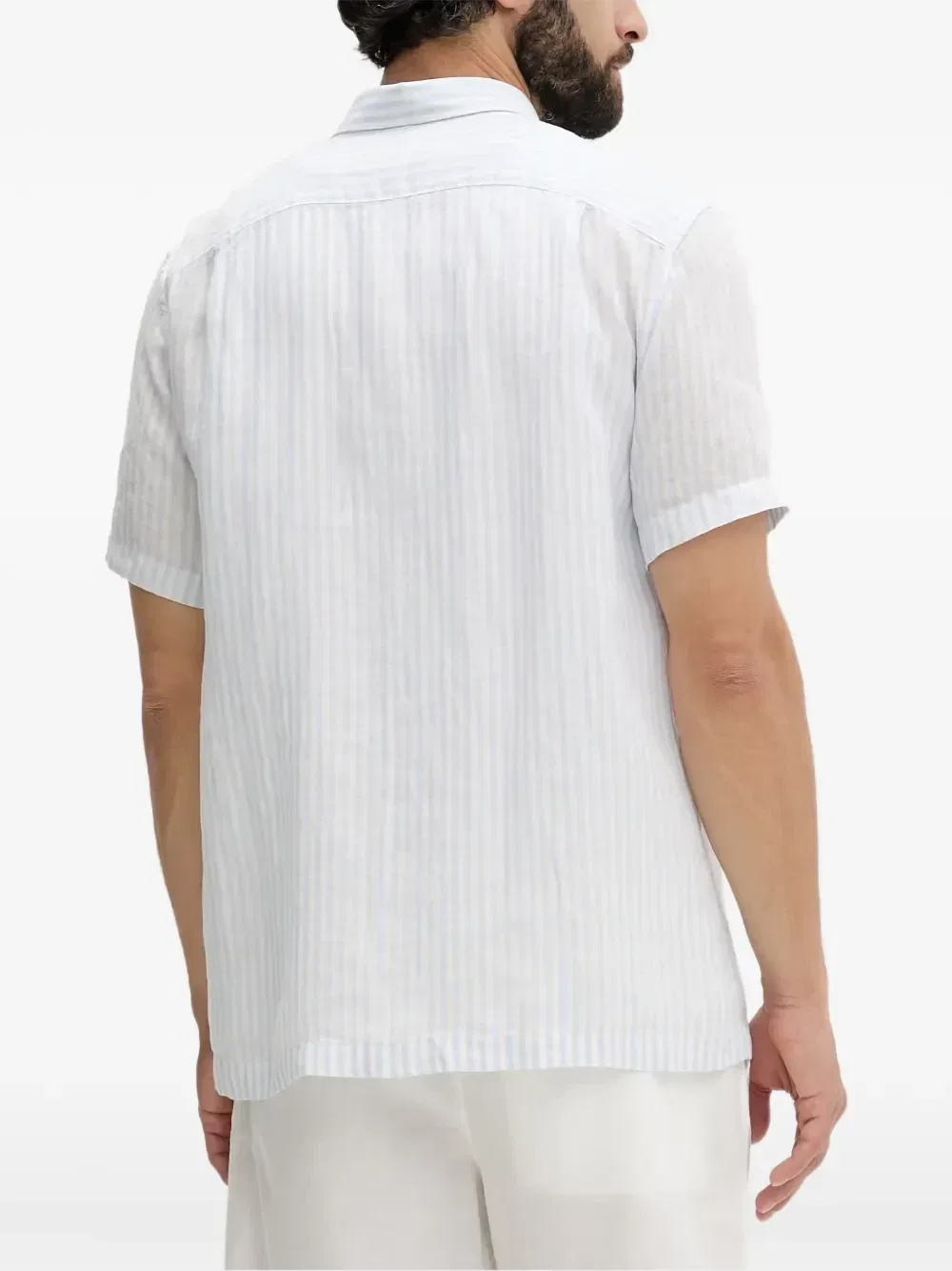 Полосатая рубашка с короткими рукавами Lacoste, белый — фото 3