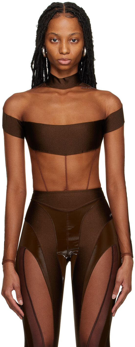 

Коричневое боди Illusion Mugler