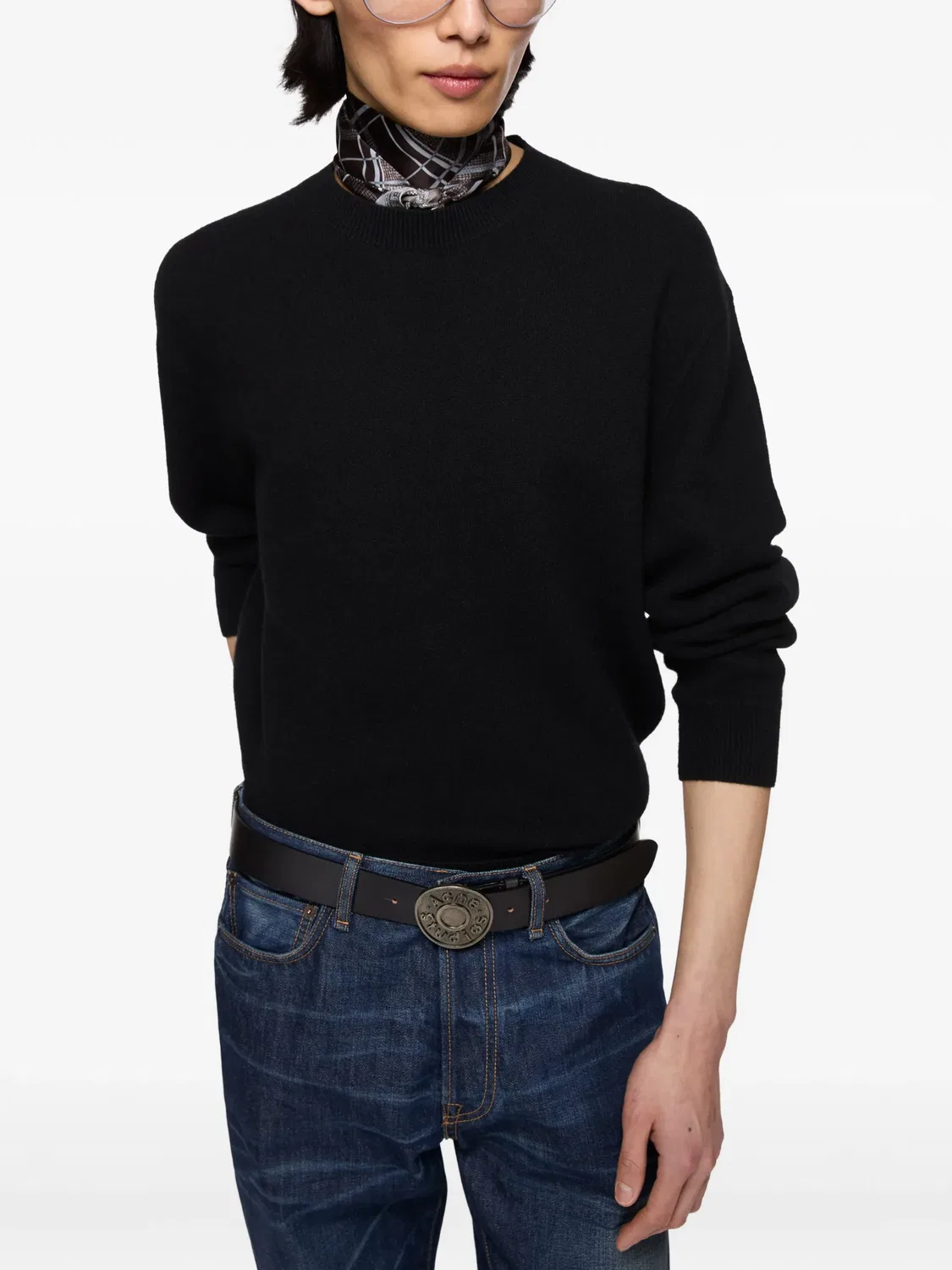 Кашемировый свитер с логотипом Acne Studios, черный