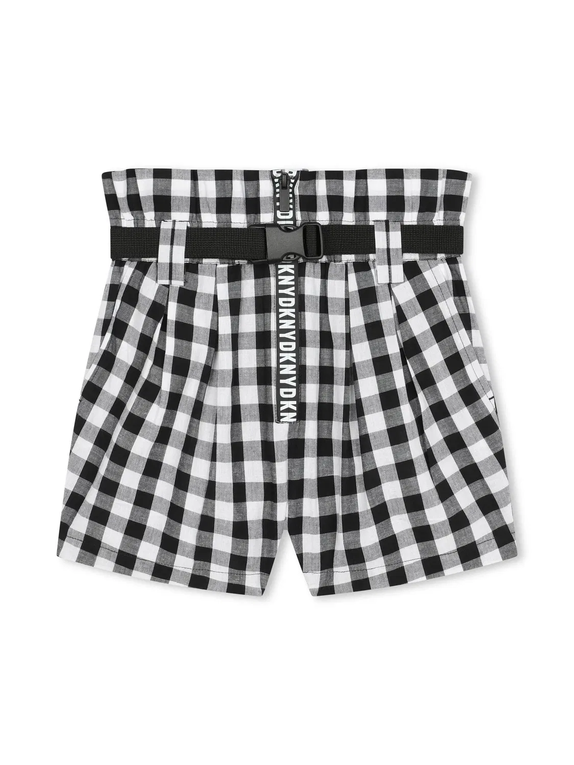Шорты с клетчатым принтом DKNY, черный