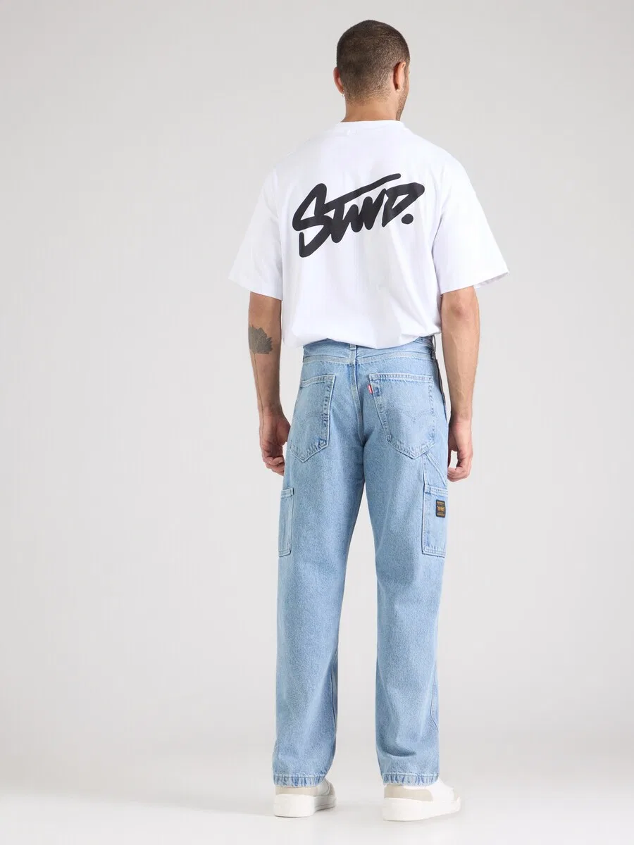 Джинсы LEVI'S свободного кроя '568 Loose Strt Carpenter' цвета индиго — фото 4