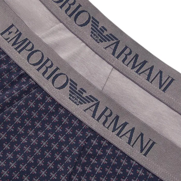 Мужские трусы-боксеры набор 2 шт Emporio Armani, Серый+Многоцветный — фото 3