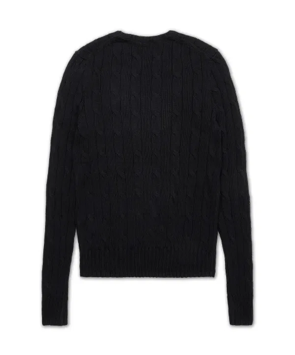 Свитер из хлопка с кабельным узором, Polo Ralph Lauren, черный — фото 2