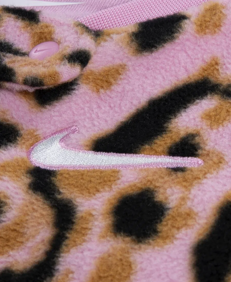 Детский комбинезон с принтом, с длинным рукавом, модель Allover Printed Footed Nike, Pink Rise — фото 4