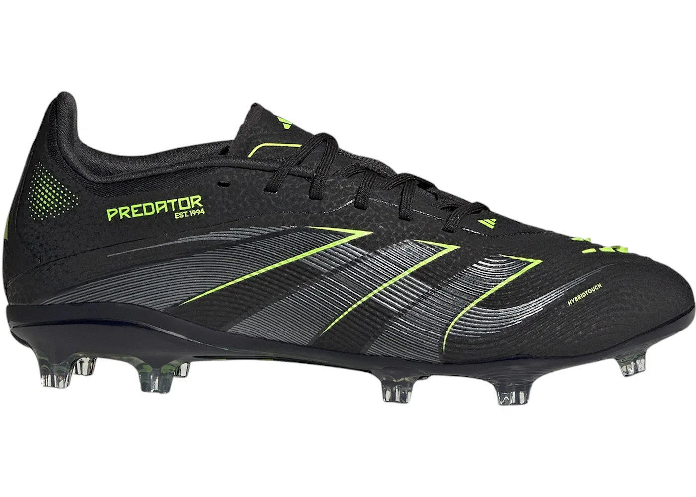 Детские бутсы с длинным рукавом Adidas Predator Elite FG, Core Black/Iron Metallic/Lucid Lemon