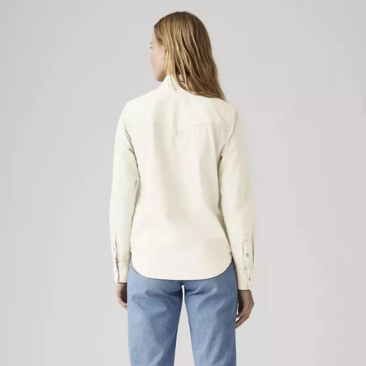 Женская рубашка в западном стиле с заостренным воротником Levi's Icy Ecru, бежевый — фото 3