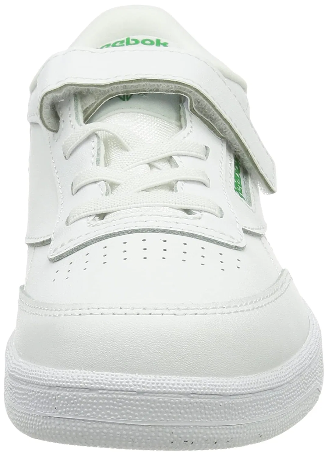 Детские кроссовки для мальчиков с кожаным верхом Club C 1v Reebok, White Glegrn Vecblu — фото 2