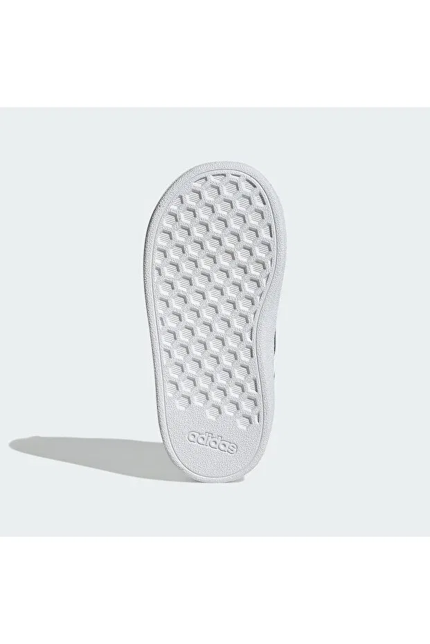 Детские кроссовки для девочек с липучкой Grand Court Lifestyle Adidas, Cloud White / Collegiate Green — фото 4