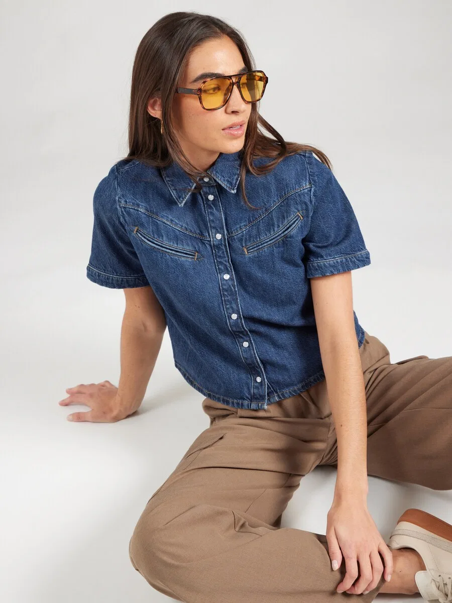 Блузка LEVI'S 'Rinoa Camp Shirt' темно-синего цвета — фото 3