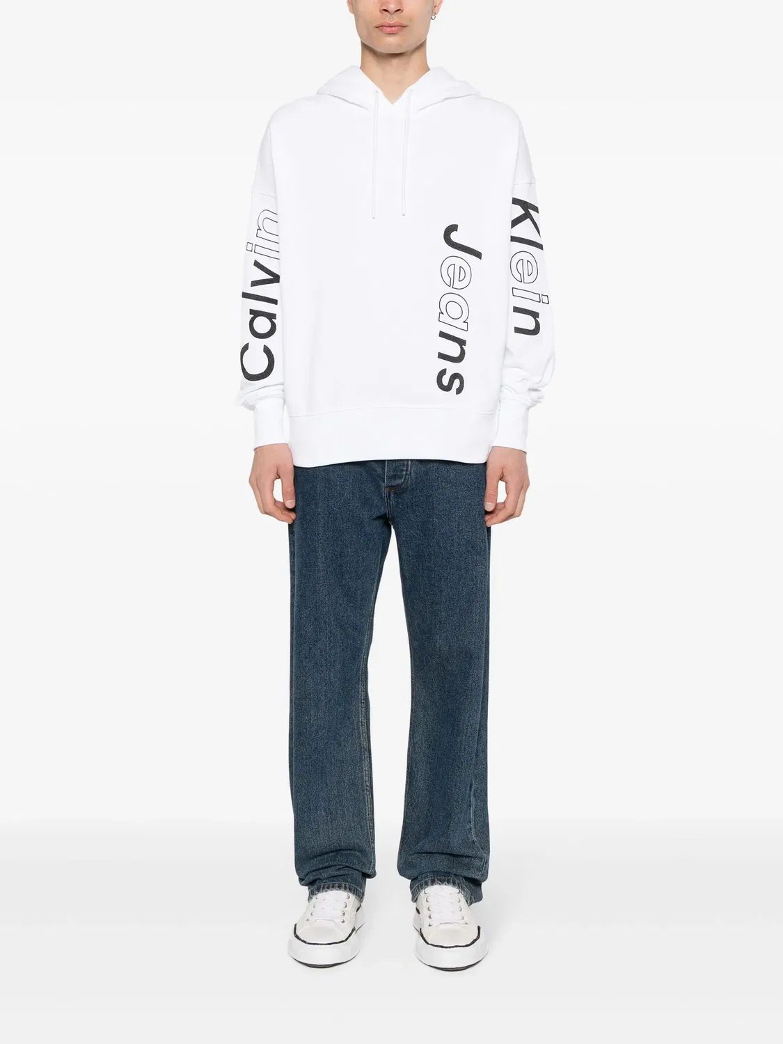 Свитшот с логотипом из хлопка Calvin Klein, белый — фото 4