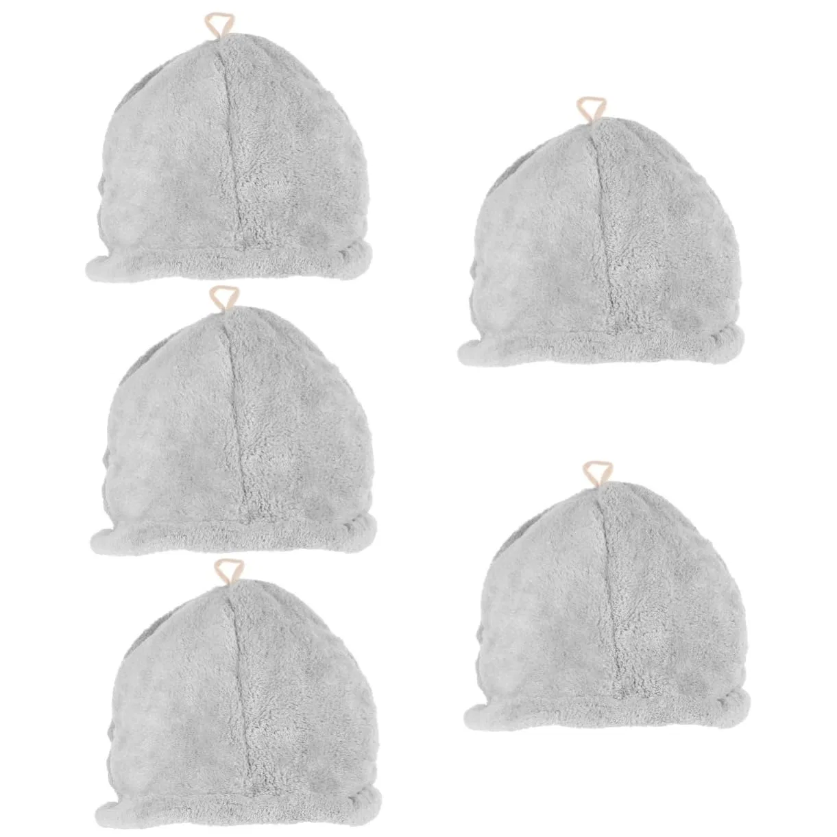 Шапочка для душа Minkissy из флиса, 5 шт, 32x25x2 см, Серый