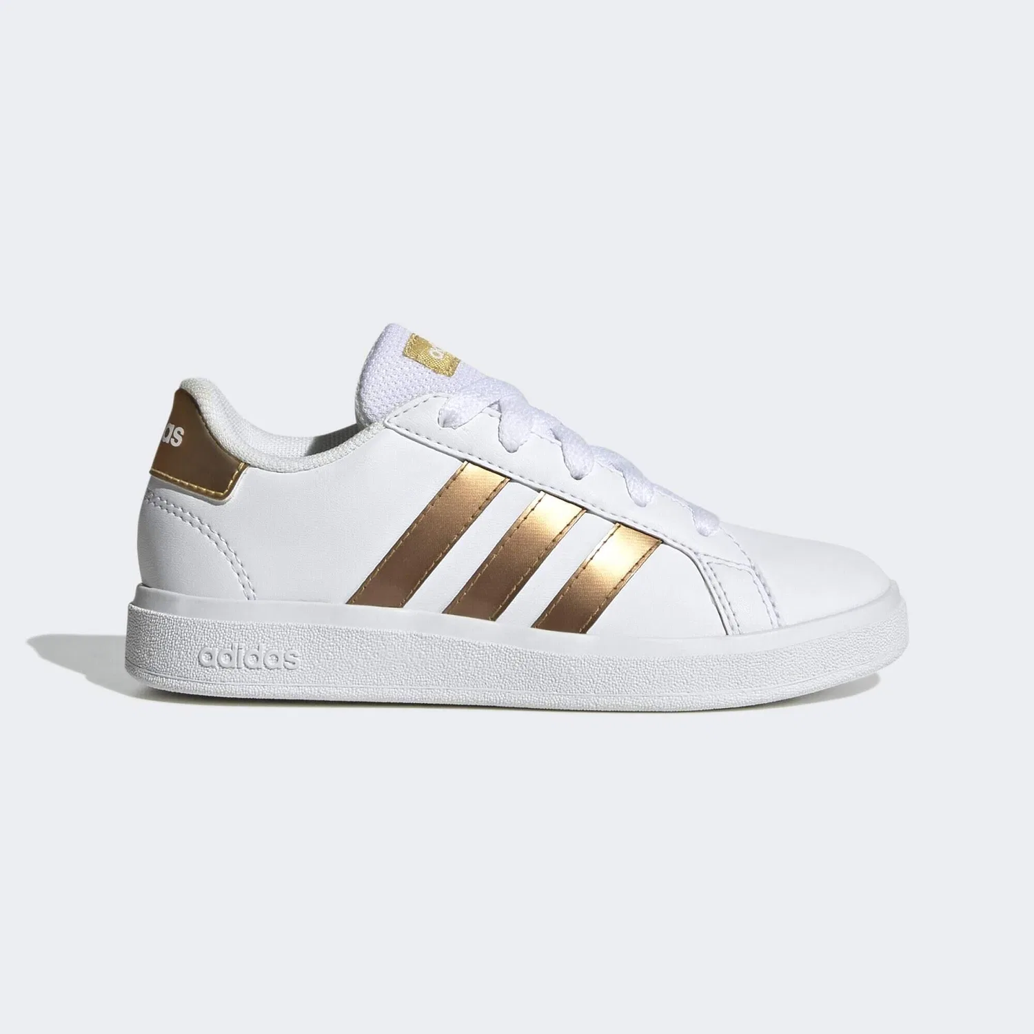 Детские кроссовки с принтом Grand Court Sustainable Lace Adidas, Weiss Gold — фото 2