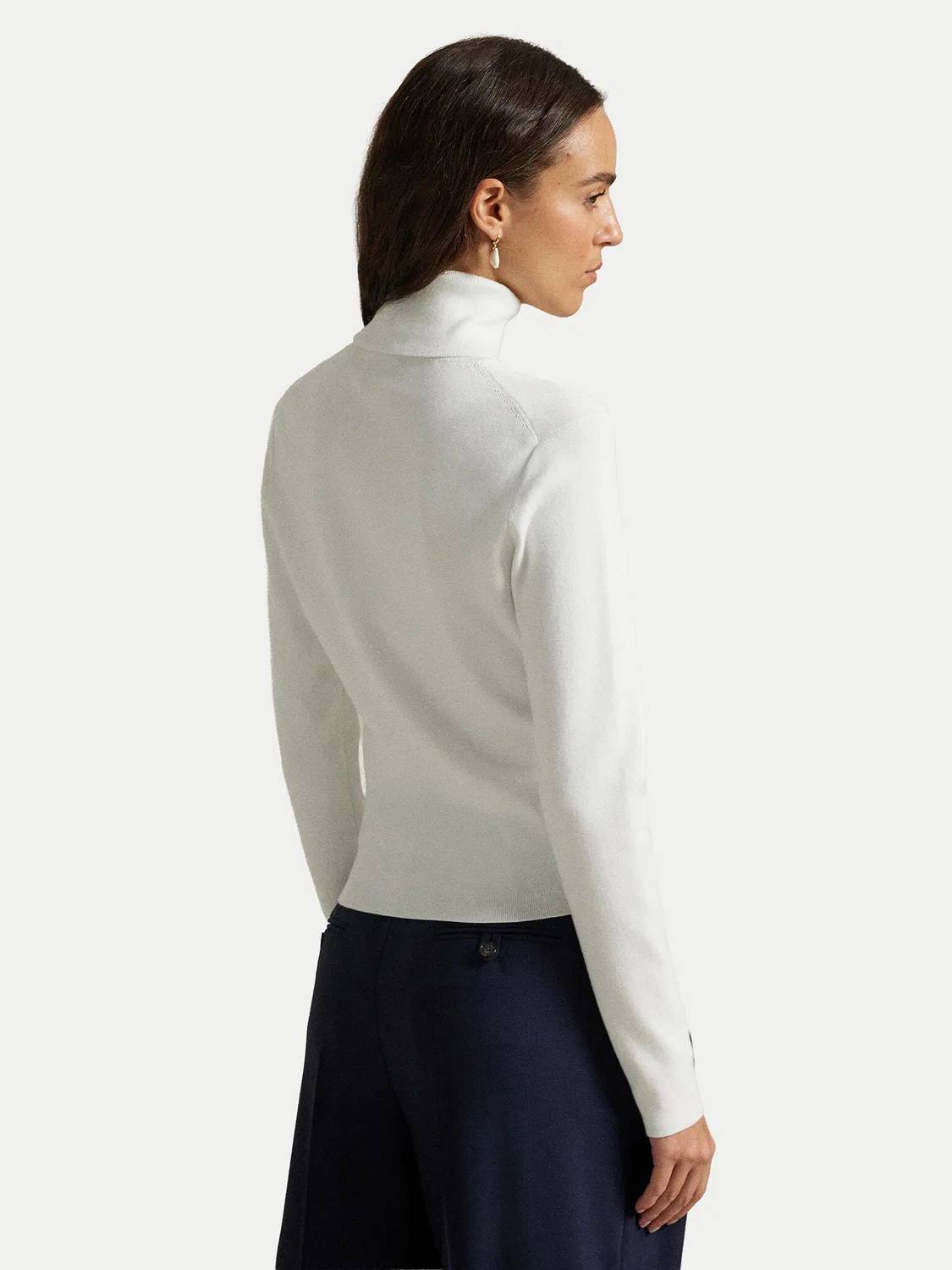 Женская водолазка стандартного кроя Polo Ralph Lauren, белый — фото 3