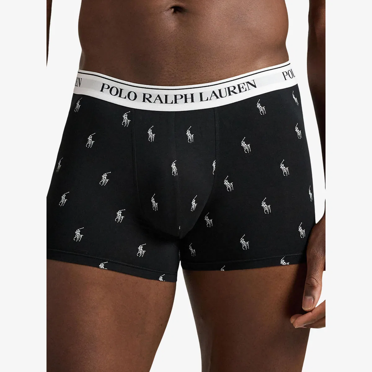 Классический комплект из трех плавок из эластичного хлопка Polo Ralph Lauren, белый/черный — фото 4