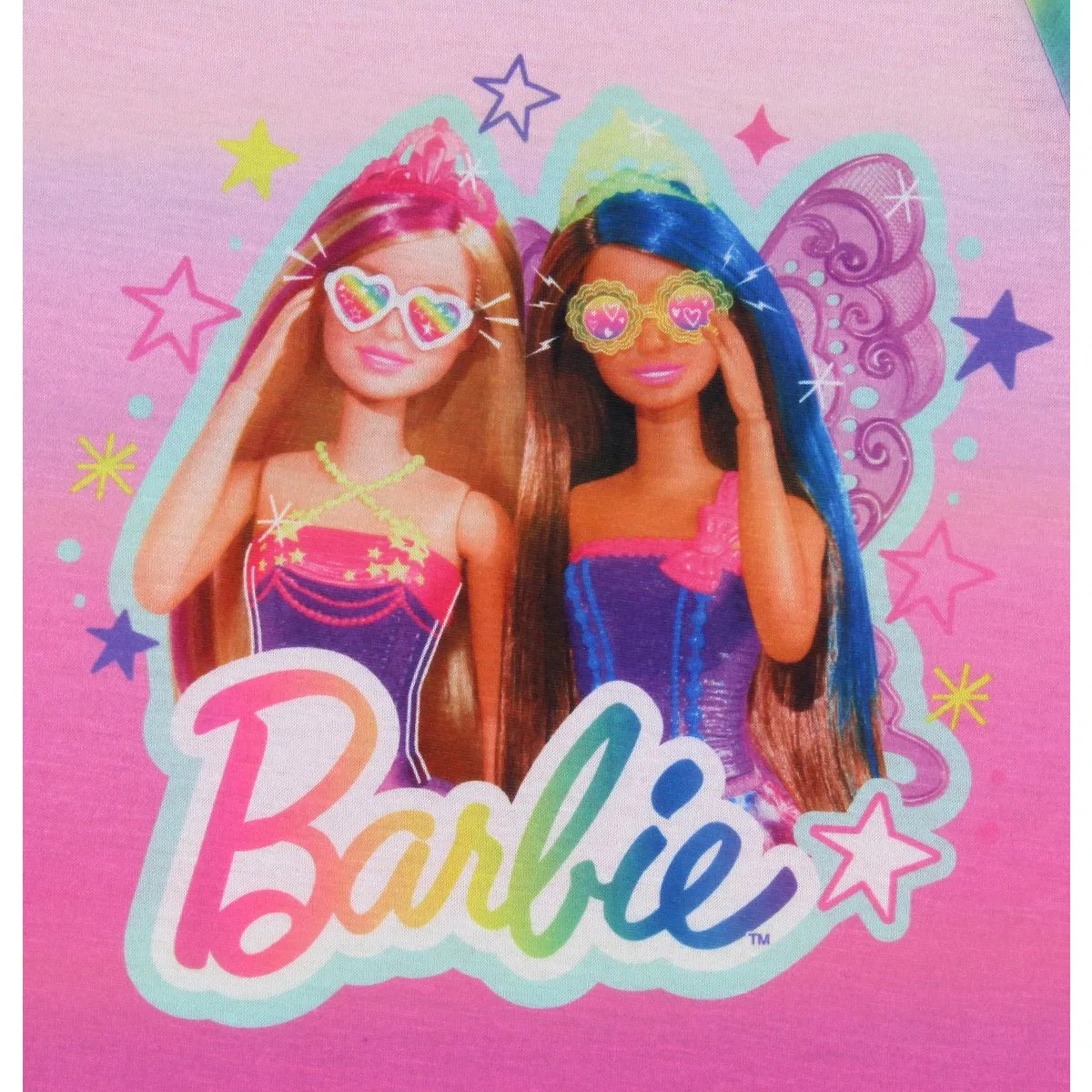 Детская ночная рубашка с принтом Barbie Girls' Doll Magic Fairy Characters Stars Barbie, Pink — фото 2
