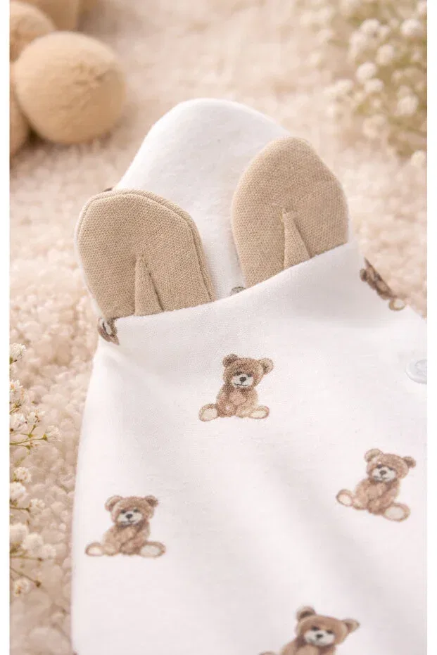 Детское боди-комбинезон с принтом So Bear Bistyle, Beige — фото 4