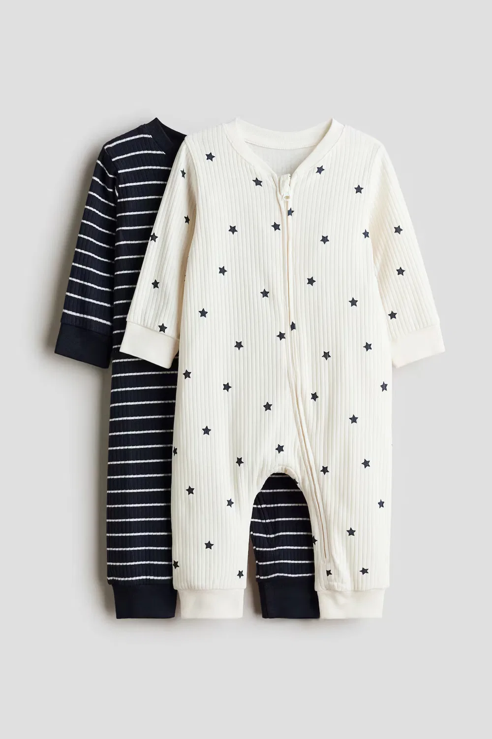 Комплект из 2 хлопковых пижам H&M, Marineblau/Weiß Gestreift