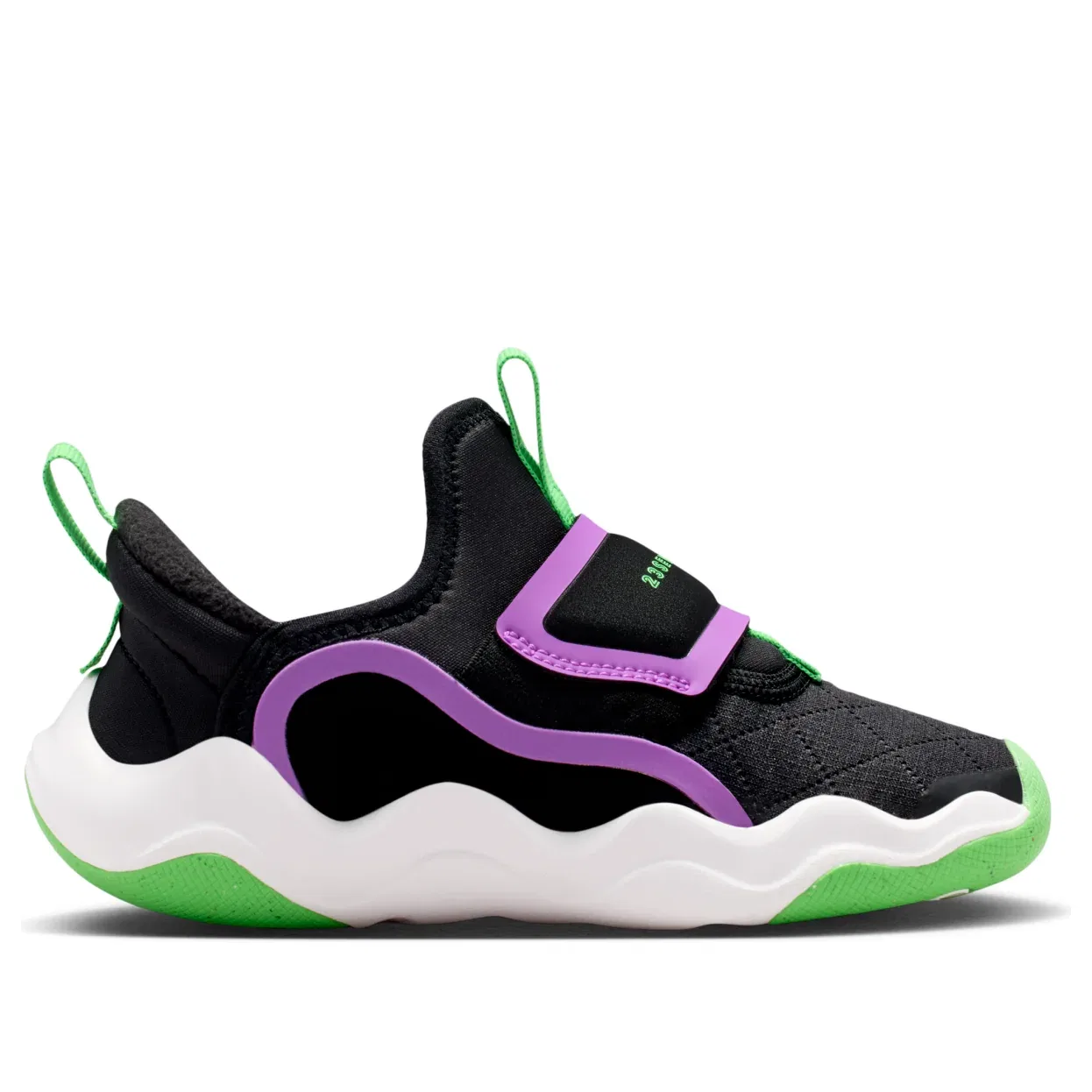 Детские кроссовки Air Jordan 23 7.2 EasyOn 'Black Laser Purple Summit' Jordan, Black/Laser Purple/Summit White/Scream Green — фото 2