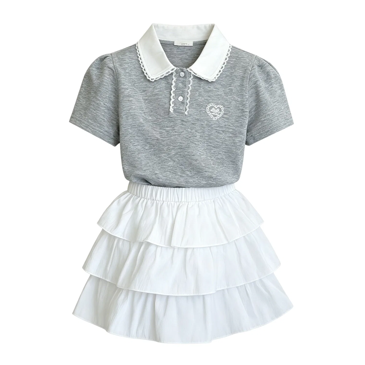 Детский комплект юбка и топ Lanza Skirt Set, Серый — фото 3