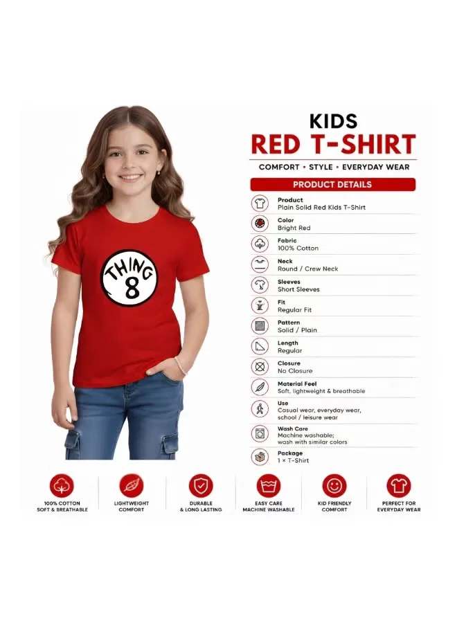 Футболка детская с принтом с коротким рукавом Printshop4Me, красный — фото 4