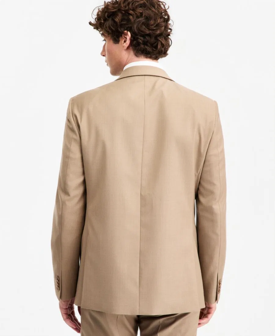 Костюм-тройка мужской с жилетом, модель TH-Flex Stretch Tommy Hilfiger, Tan — фото 3