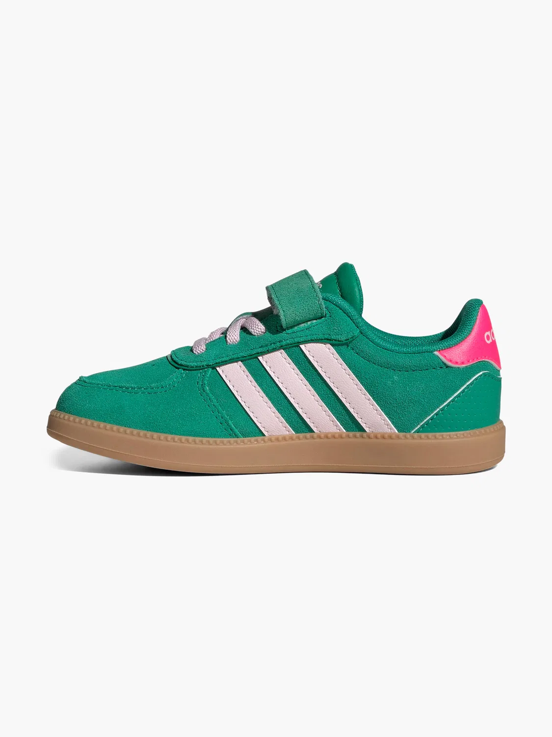 Детские кроссовки на шнуровке и липучке Adidas, зеленый — фото 2