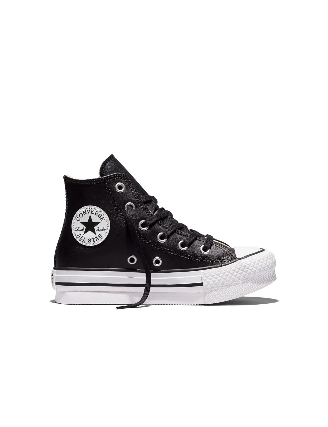 Детские кроссовки для девочек на платформе Chuck Taylor All Star Eva Lift Leather Converse, Black Natural Ivory White