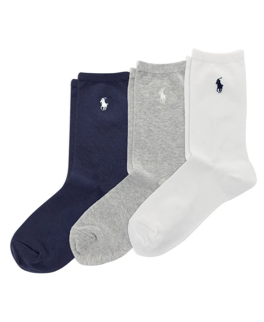 Комплект носков с гладким швом, 3 пары Polo Ralph Lauren, White