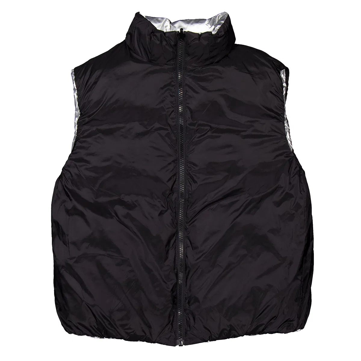 Жилет с логотипом и высоким воротником Boys Logo-Applique High Neck Vest Moschino, Silver