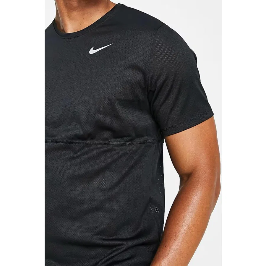 Футболка спортивная с коротким рукавом Dri-Fit Run Top Nike, Черный — фото 2