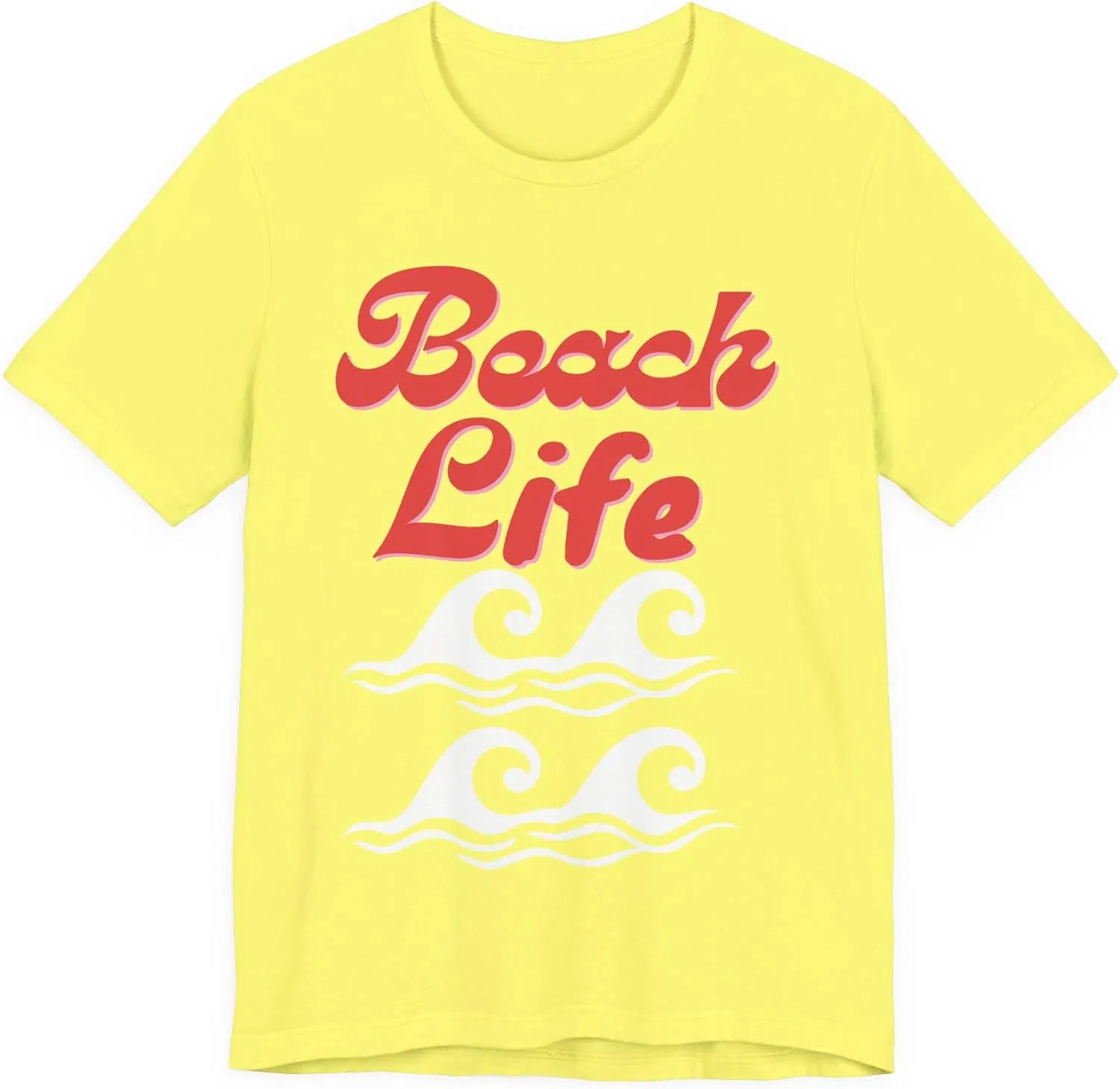 Футболка с принтом Beach Life Bella+canvas, Yellow — фото 3