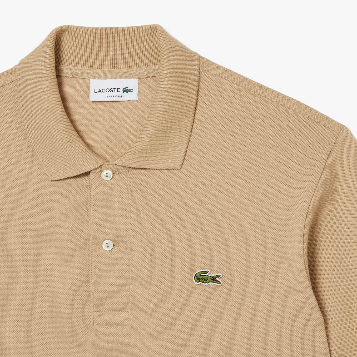 Поло Lacoste Classic Fit L.12.12, бежевый — фото 3