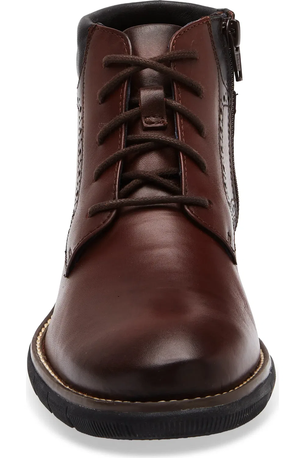 Детские ботинки на шнуровке с мыском Plain Toe Johnston & Murphy, Mahogany Full Grain — фото 4