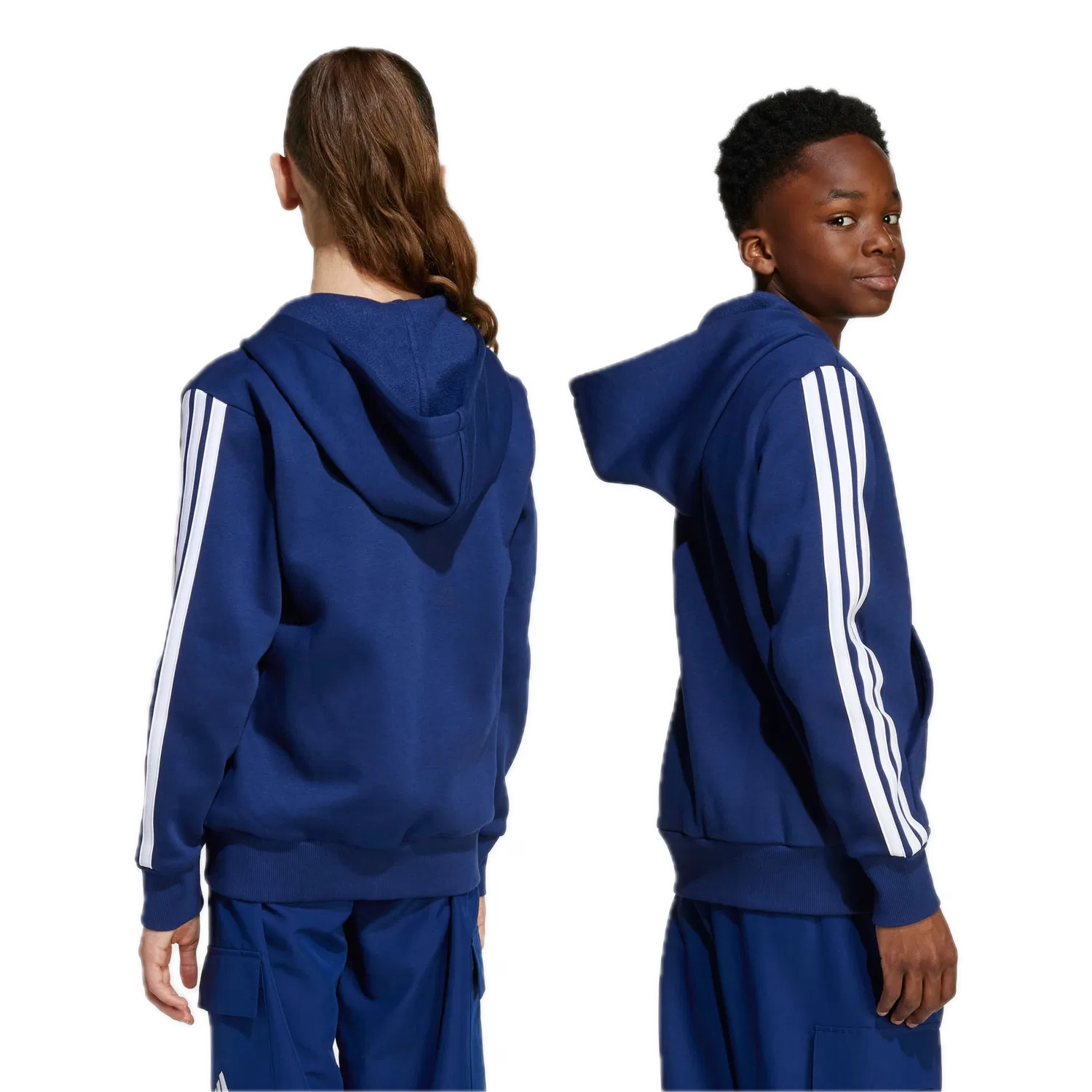 Детская капюшонная кофта регулируемая Adidas, синий — фото 3