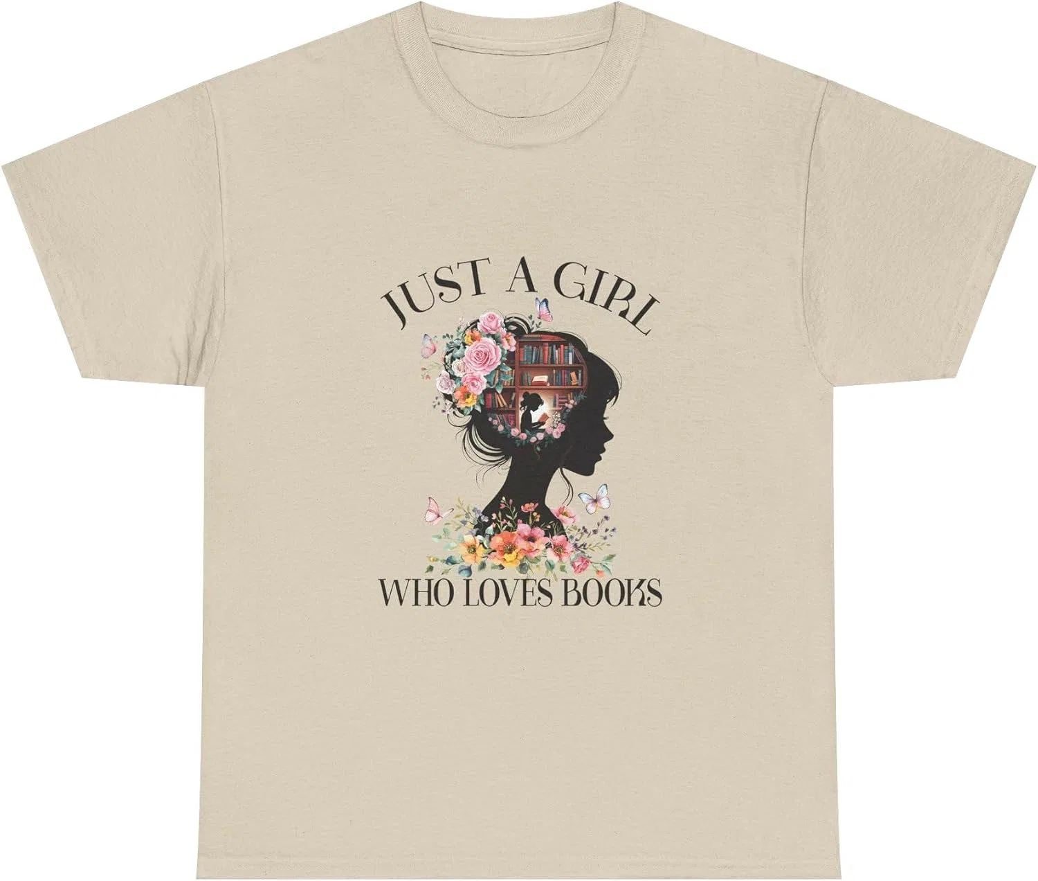 Мужская футболка с принтом Just a Girl Who Loves Books, песочный