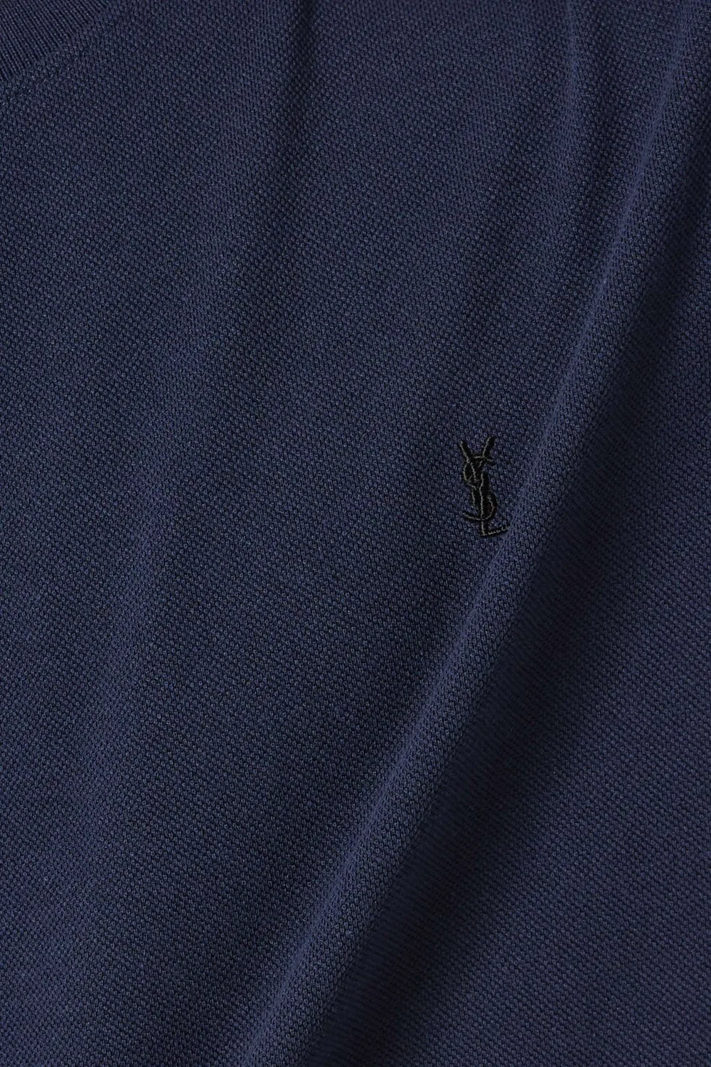 Футболка оверсайз из пике Cassandre SAINT LAURENT, синий — фото 4