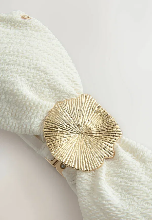 Топ бикини с застежкой сзади Regular fit, Next, Cream Crinkle Texture, кремовый — фото 4