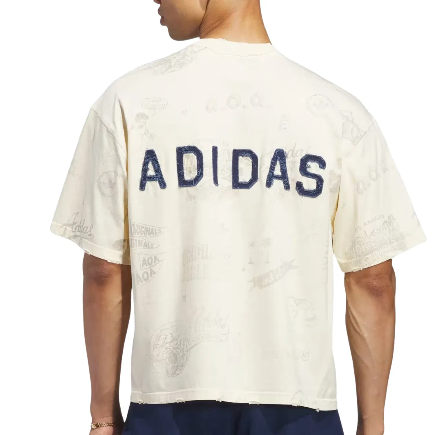 Мужская футболка с принтом Varsity Graphic Adidas, белый — фото 3