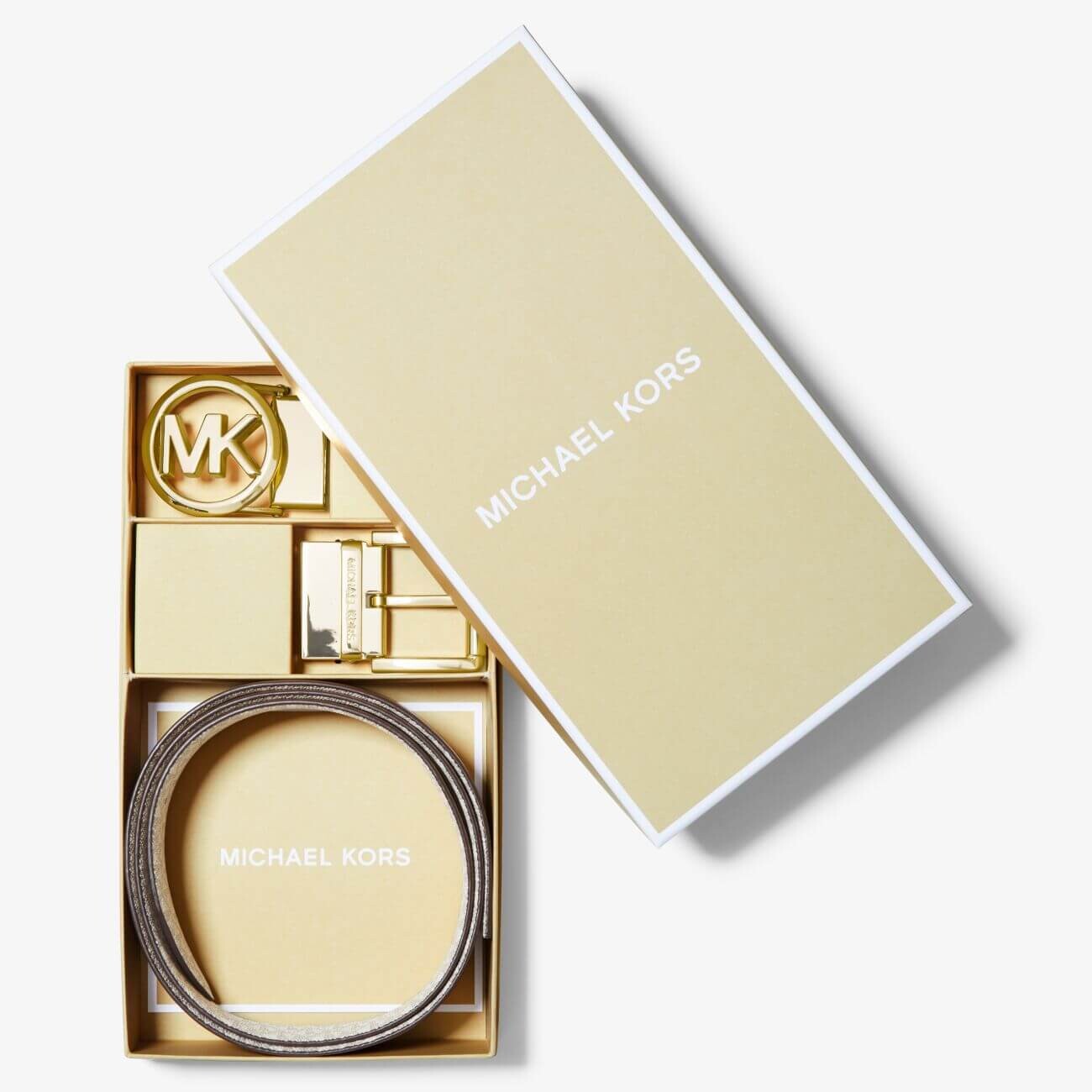 

Ремень Michael Michael Kors 4-in-1 Logo Box Set, бежевый/коричневый