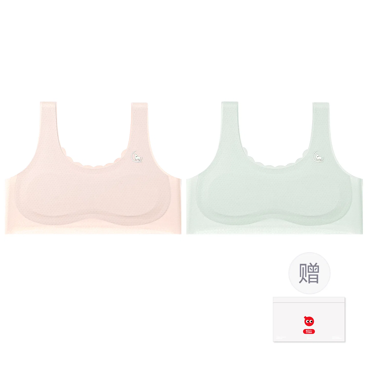 Детское белье для девочек без рукавов Red bean, 2 Nude + Light Blue Pieces