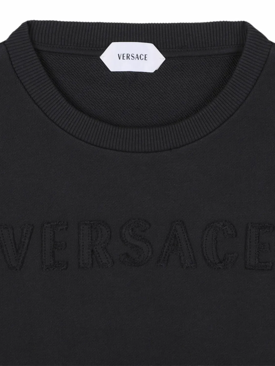 Свитер с вышитым логотипом Versace Kids, черный — фото 3