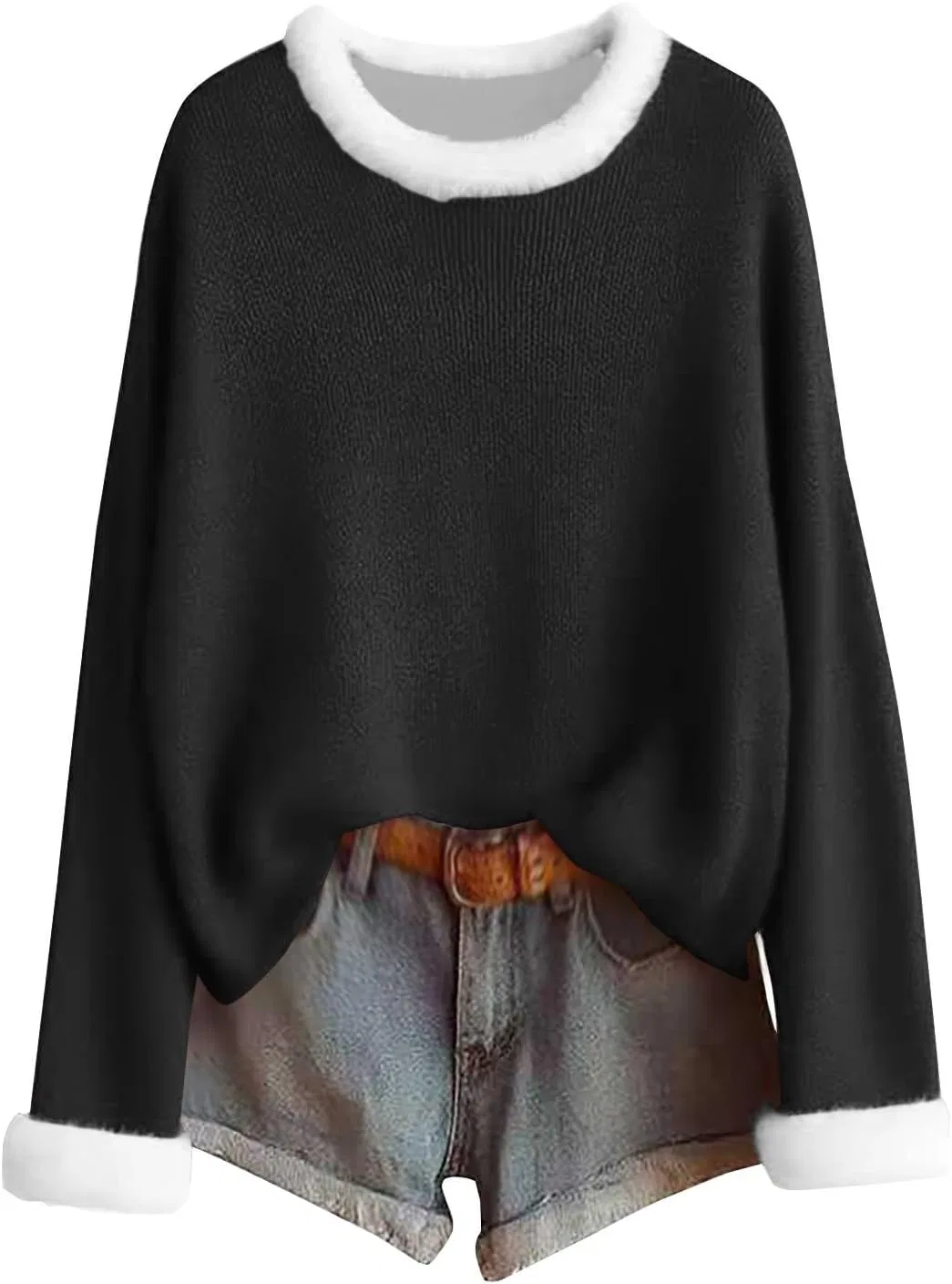 Женский свитшот с принтом Ugly Christmas Sweatshirts, 1a-black — фото 2
